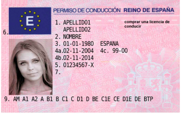 HQ Real Registered Database Spain Driver’s License Online